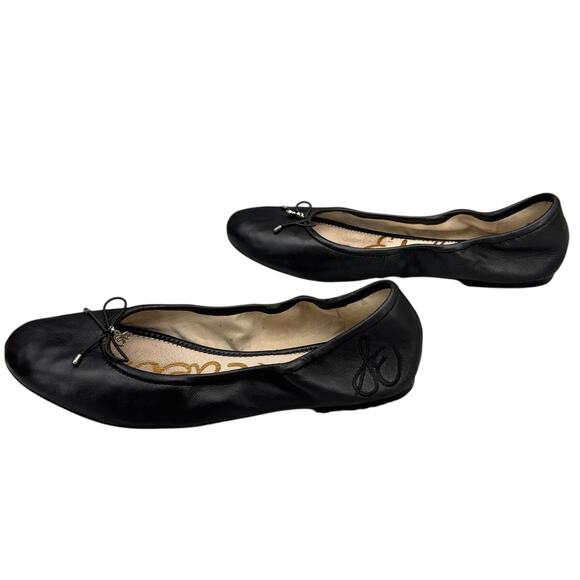Sam Edelman Felicia Black Leather Slip On Comfort Ballet Flat Women 10.5 - Picture 4 of 9